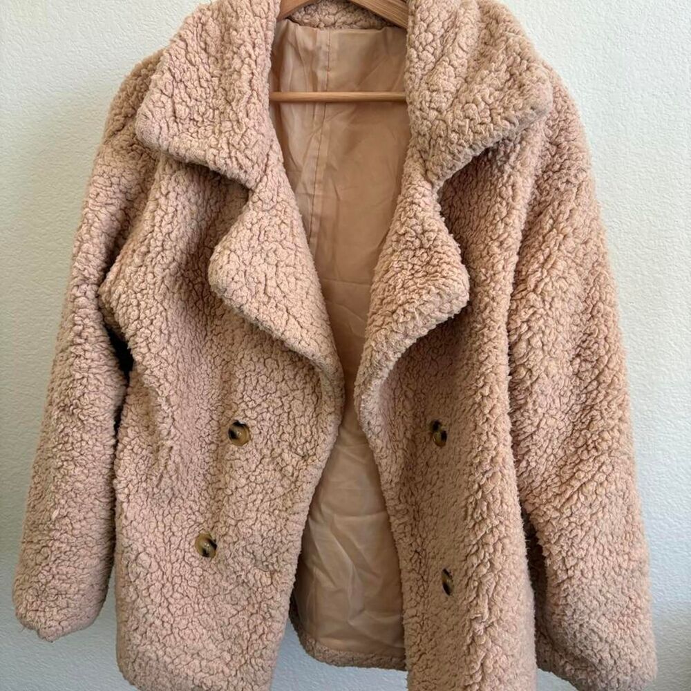 Shein Women's Pink and Tan Coat
